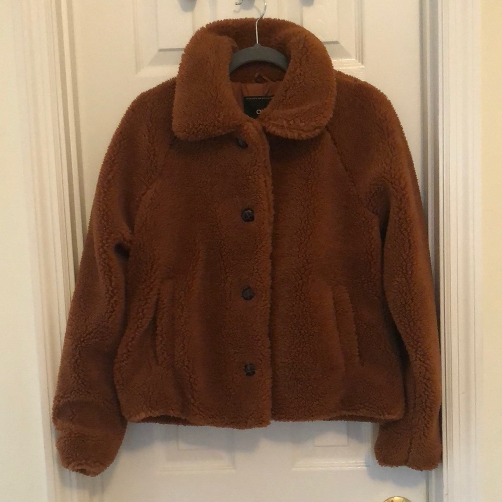 Only Brown teddy jacket, size M